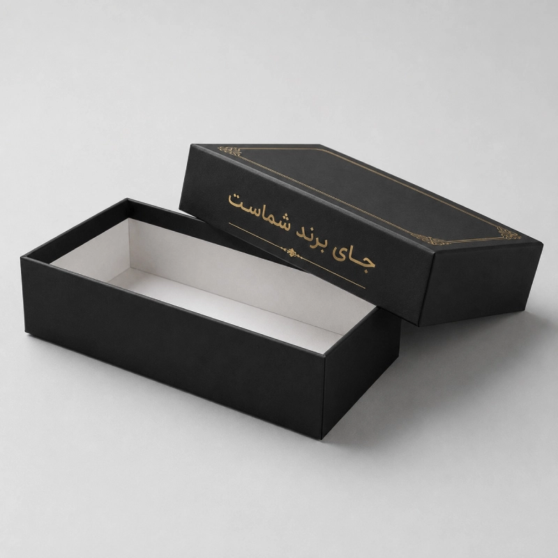 هارد باکس دستمال کاغذی مشکی طلایی