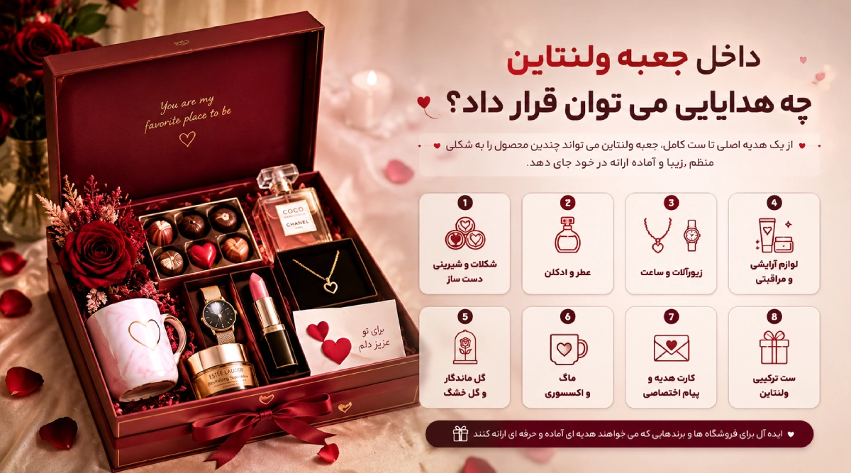 داخل جعبه ولنتاین چه هدایایی می توان قرار داد؟
